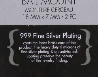 Sterling Plated 2-Piece Bail Mount Jewelry Making Kit, 18 by 7mm - SPL1042