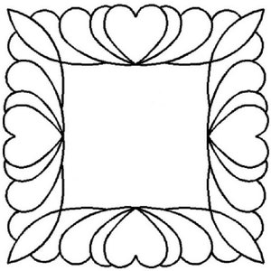 9&quot; Feather Square Quilting Stencil - NH203