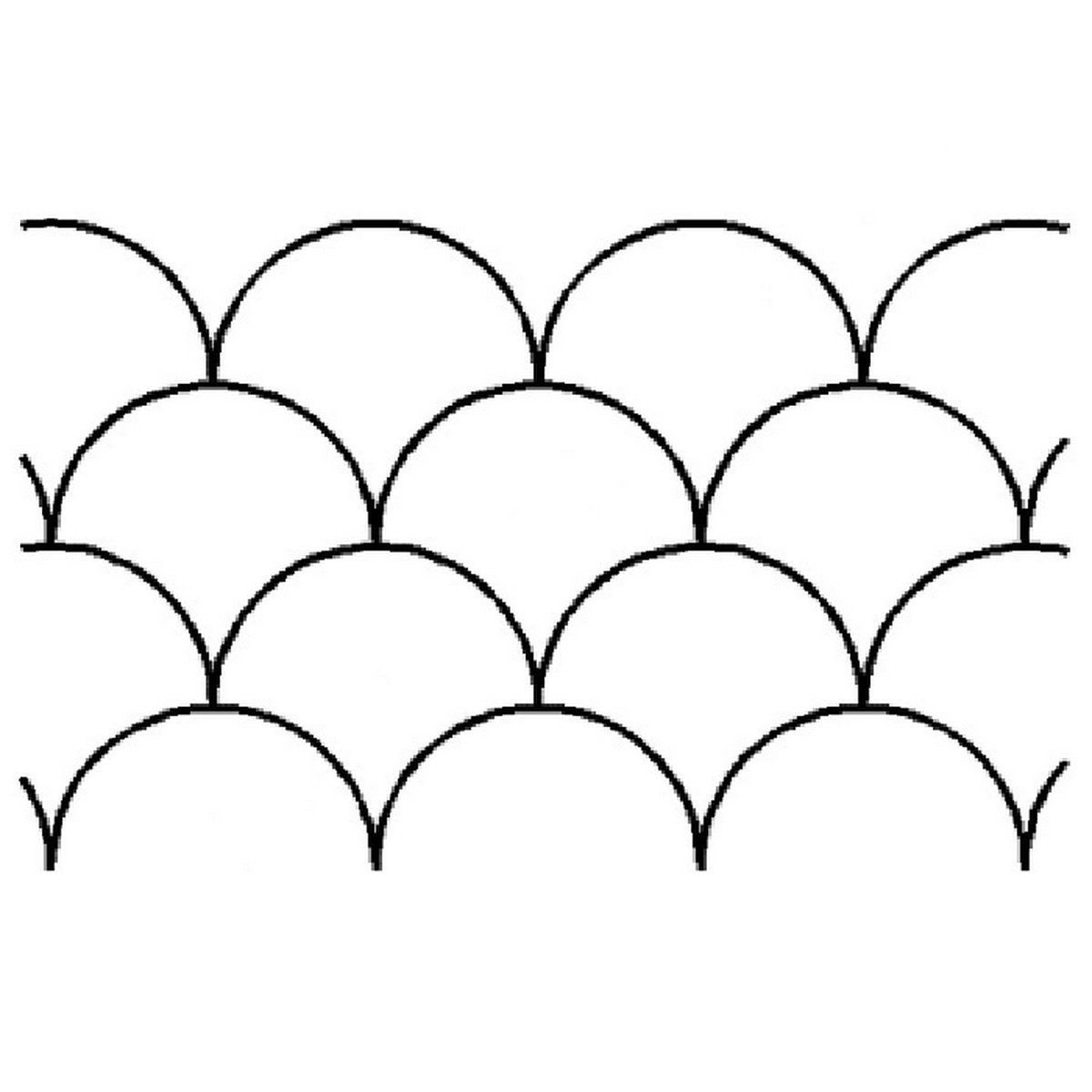 Plantilla para acolchado de 2" con forma de concha - 0543