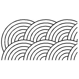 3.5&quot;  Baptist Fans Background Border Quilting Stencil -1009
