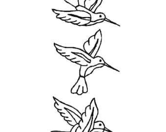 3.5" Pat's Hummingbird Quilting Stencil - VN41