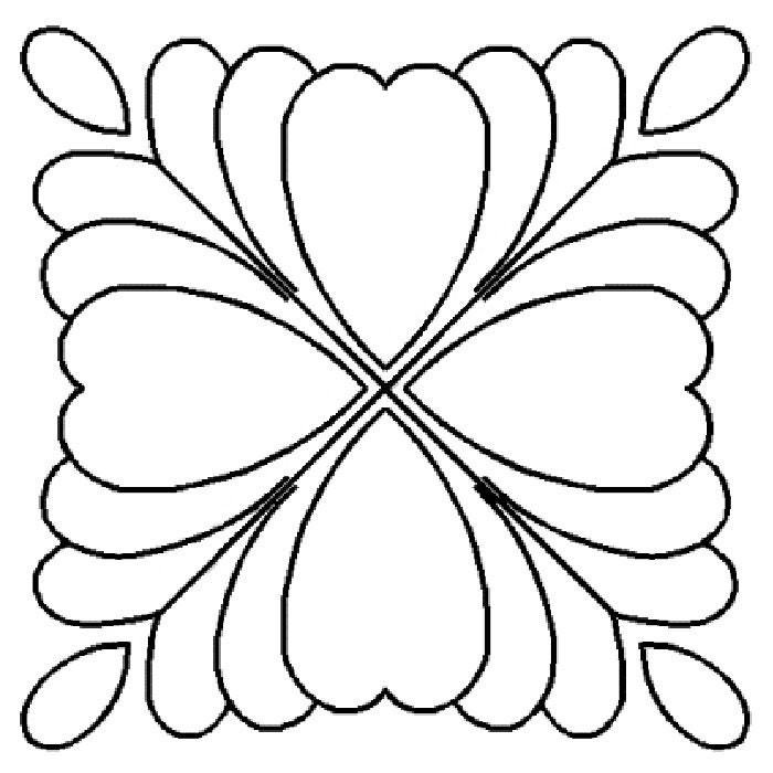 Feather Square Block Design 6