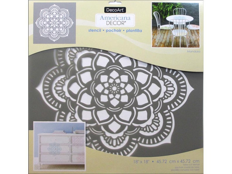 Decoart Stencil Americana Decor 18x 18 Mandala Etsy