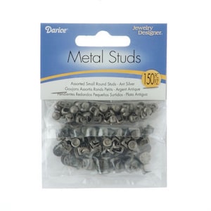 Small Round Studs - Assorted - Antique Silver - 150 pieces – 1999-6228