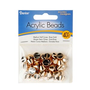Medium Half Cone Beads - Rose Gold - Acrylic - 40 pieces – 1999-6202