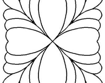 5"x 5" Feathered Square Quilting Stencil - MO3