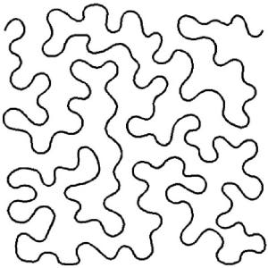 Peut inclure: Motif abstrait en noir et blanc. Le design est composé de lignes sinueuses et organiques qui se croisent et s'entrelacent, créant un motif complexe et dynamique. L'image est simple, mais l'agencement des lignes offre une texture visuelle riche.