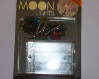 Darice Pastel Flower Moon Lights - 20 LED Lights On black Plated Wire- moon-126