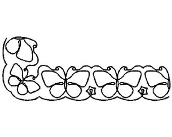 3"x 14" Butterfly Border Quilting Stencil- EK 36