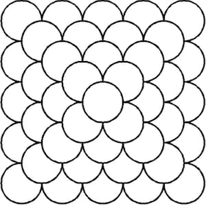 2″ Clamshell Pyramid Quilting Stencil - 1100