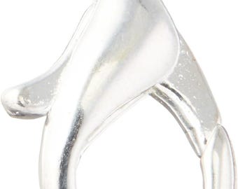 Lobster Clasps Bright Silver Metal Findings-11mm Lobster Clasp 10 piece/Pkg – 1990-34