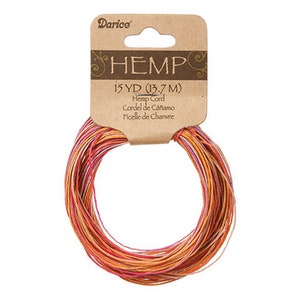 Hemp Cord - Variegated - Juicy Fruit Color - 15 yards -  1936-214