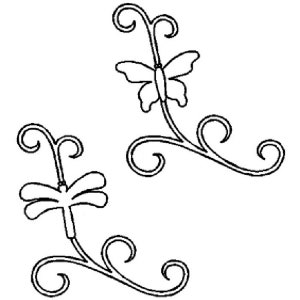 Butterfly & Dragonfly Scroll 6.5&quot; Quilting Stencil - BJ46