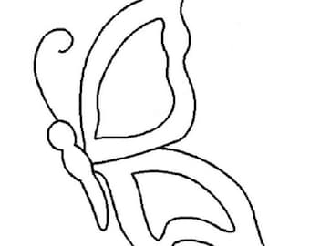 6"x 5" Side Butterfly Quilting Stencil - 0850