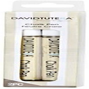 May include: Two white chalk pens in a clear plastic package with a white background. The package has the text "DAVIDTUTE A. Chalk Pen" on the front.