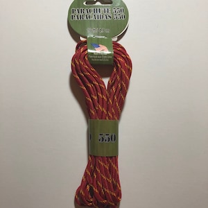 Pepperell 550 Parachute Cord - Chicago Fire, 16 feet - para