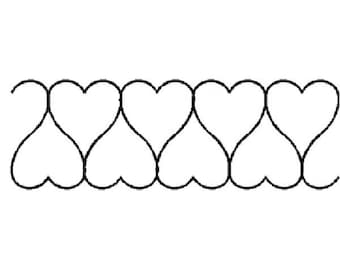 3"x 9" Heart Border Quilting Stencil - HH19