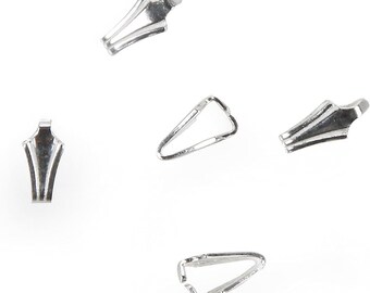 DARICE SPL1046 Sterling Plate 8-Piece Slip on Bail Jeweler Making Kit, 7mm, Silver