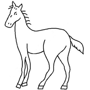 6 x 7 inch paardquiltstencil - 0413