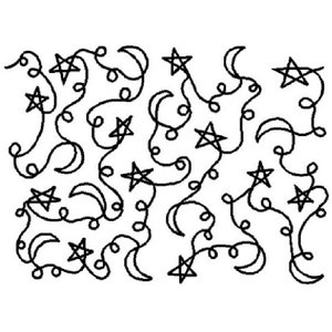 8&quot; Stars & Moon Background Quilting Stencil - QD9