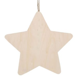 Wood Plaque with Hanger - Star - 9190-9306