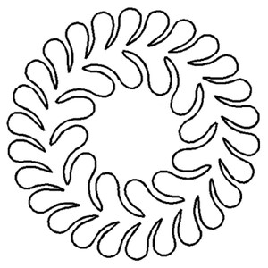 Large  Feather Circle Quilting Stencil - HH1