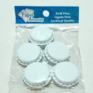 Paper Accents Bottle Caps 10pc White - ADPCAP-104