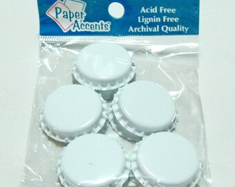Paper Accents Bottle Caps 10pc White - ADPCAP-104
