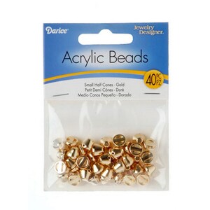 Small Half Cone Beads - Rose Gold - Acrylic - 40 pieces – 1999-6207