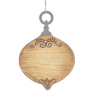 Burton and Burton Blank wood/tin Christmas ornament - 9731335