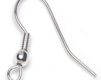 Darice Jewelry Designer Earring Fish Hook 1" Bright Silver 12 Piece -1924-38