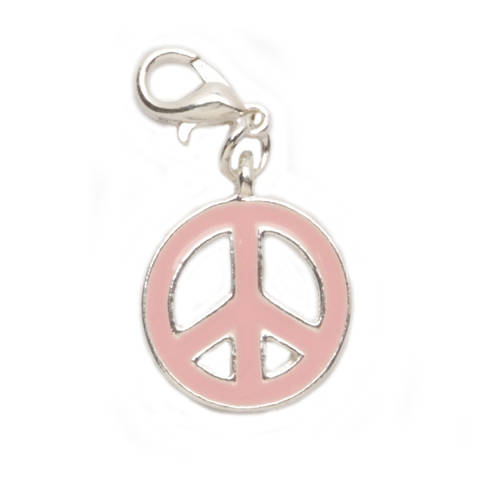 Lobster Clasp Charm - Pink Peace - .5625 X .75 Inches – 1999-7361