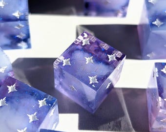 Dreamy Sky Purple and Blue Star Pipped 10D6 Dice Set