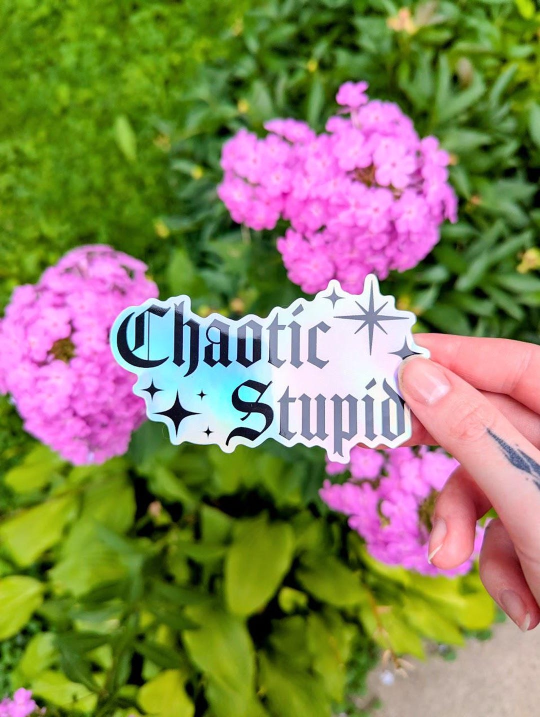 Chaotic Stupid Holographic Sticker - Dnd / Pathfinder, TTRPG - Etsy