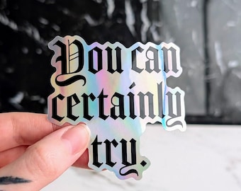 3" Holographic "You Can Certainly Try" Sticker - DnD / Pathfinder, TTRPG