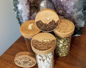 4oz Wooden Jar with Engraved Lid