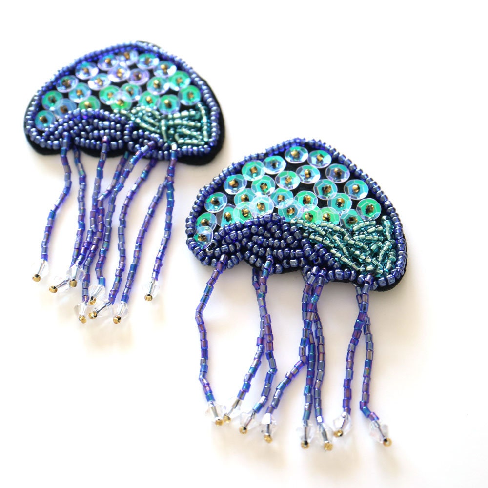 2pc/lot jellyfish beaded patches for clothing Sew on patch Etsy