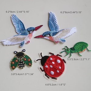 5pc Fashion Ladybug beetle insect patches for clothing phone case sticker DIY small decorative cute embroidery appliques badges