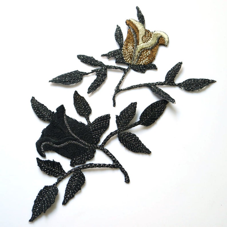 2pcs/lot Fashion Emboridery Iron on Flowers Rose Patches for Etsy