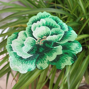 1 Stück 12.5 * 15 cm wasserlösliche Stickerei Blume Aufnäher für Kleidung rotes Blumen Gestickt aufnähen Parches Applikation für Kleider