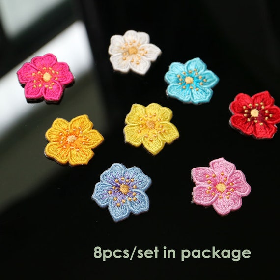 5pc embroidery flower patches for clothing DIY flower embroidered