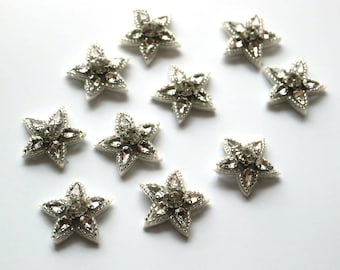 10pcs/lot star Rhinestone beaded patches for Clothing Sew on Sequin Applique anime decorative parches for clothes backpack