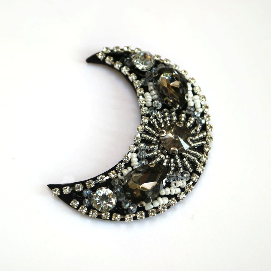 Moon Patch Fashion 3D Handmade Moon Patches for Clothing Rhinestone Embroidery ...