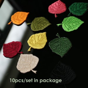 10pc/lot small leaves 3D Handmade embroidery Patches for clothes DIY sew on plants parches Embroidered flower appliques
