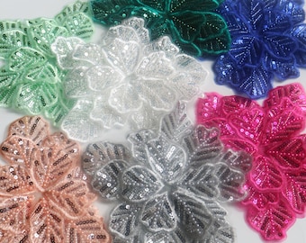 1 parche de lentejuelas con flores negras y cuentas de diamantes de imitación para coser en ropa, apliques de lentejuelas, parches decorativos para ropa y mochilas.