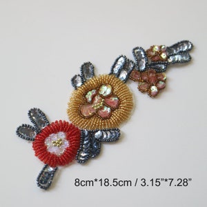 Fashion luxury rhinestone appliques sew on flower patches for clothes DIY sewing beaded appliques for jacket Clothing decoration