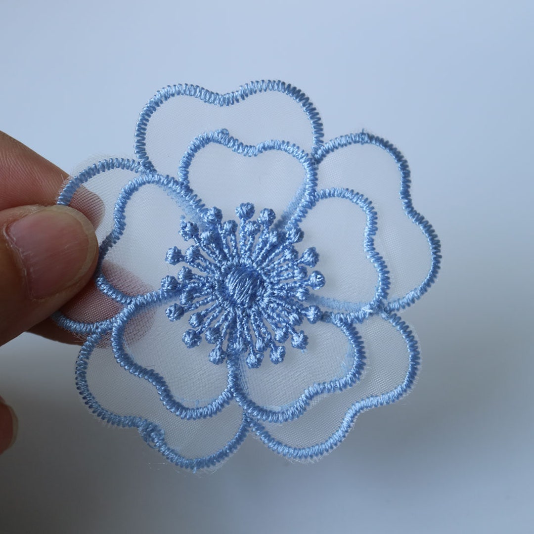 5pcs Diy Fashion Organza Flower Patches For Clothing Etsy