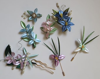 Luxury hanmdade vintage Chinese intangible cultural heritage velvet flower hairpin diy ronghua pin