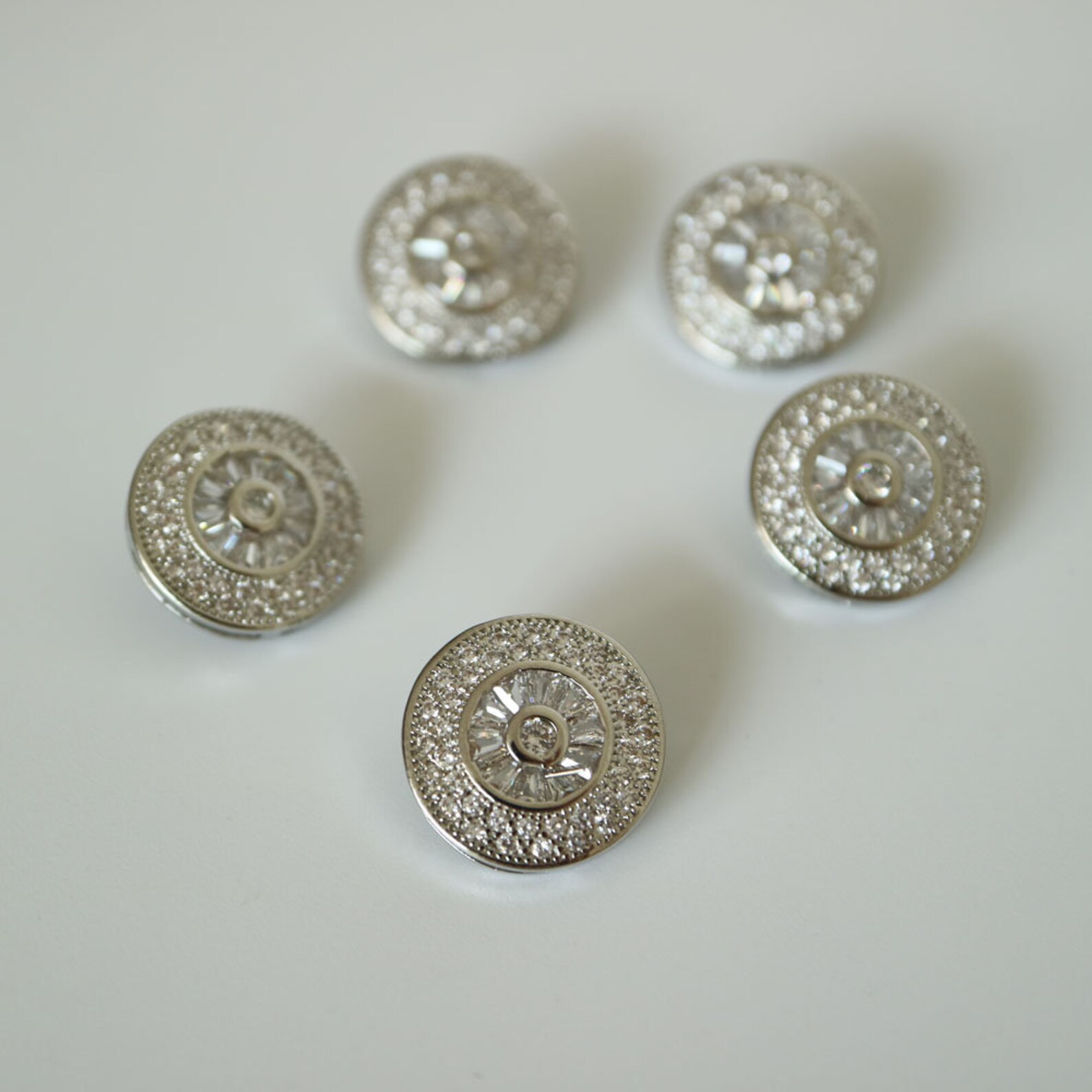 5pcs/lot Rhinestone crystal small buttons Cubic zirconia Etsy