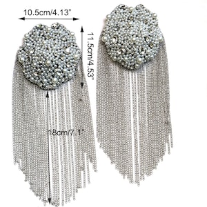 2pcs/set luxury Beaded epaulettes for nightclub clothes Punk Wind Coat Suit DIY Fashion Rhinestone Badge Epaulets Shoulder Patches appliques